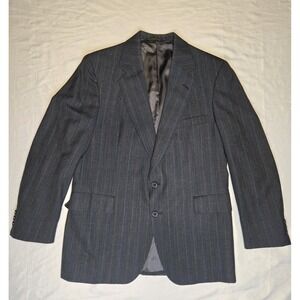 Vtg Adams Row by Richmond Mens Blazer Suit Jacket 44" Made in USA Gray Pinstripe